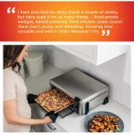 Ninja SP100 Foodi Digital Air Fry Oven in Black and Silver, Convection Oven, Toaster, Air Fryer, Flip-Away for Storage, 1800 watts, (Stainless Steel)- Refurbished