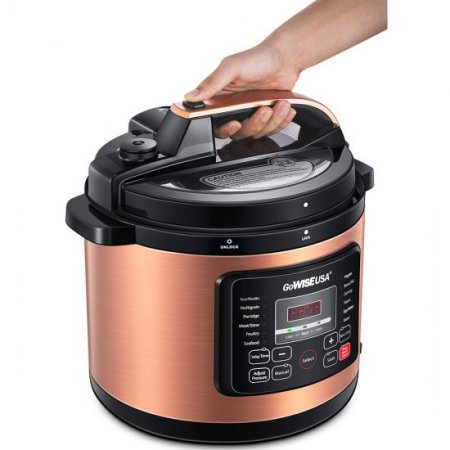 GoWISE USA 6-Quart 12-in-1 Electric Programmable Pressure Cooker, Copper