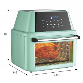 Costway 19 QT Multi-functional Air Fryer Oven Dehydrator Rotisserie w/Accessories Green