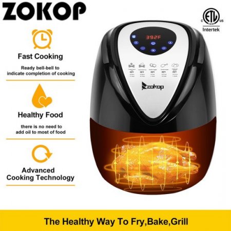 Programmable Air Fryer, 2.85QT Air fryer Oven Oilless Cooker for Fast Healthier Food, 7 Cooking Presets and Heat Preservation Function Air Fryer for Family Home Use - LCD Touch Screen