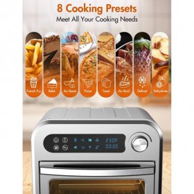 MOOSOO Air Fryer Toaster Oven Combo, 1500W Large Air Fryer Oven 10.6QT With Digital Screen 8 in 1 Convection Oven, Roast, Bake, Broil, Dehydrator, Recipes & Accessories Included, ETL Listed, MA12