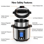 Moosoo Stainless Steel 6qt Pressure Cooker 16-in-1 Electric Instant One-Touch Pressure Pot with Digital Touchscreen