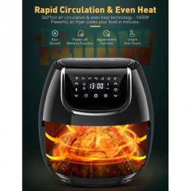 Rozmoz 4.2 QT Electric Air Fryer Hot Oven Oilless Cooker LED Touch Digital Screen with 7 Presets, Nonstick Square Basket