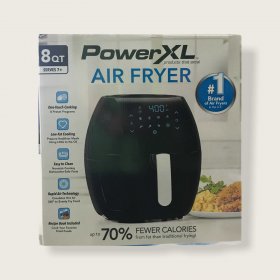 PowerXL Large 8-Quart Nonstick Air Fryer with One-Touch Digital Display - Black