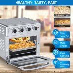 OSMOND 22QT 1700W Air Fryer Toaster Oven, 16 in 1 Convection Oven with LED Large Capacity with 5 Accessories Multifuctional for Airfryer Food Roast Turkey