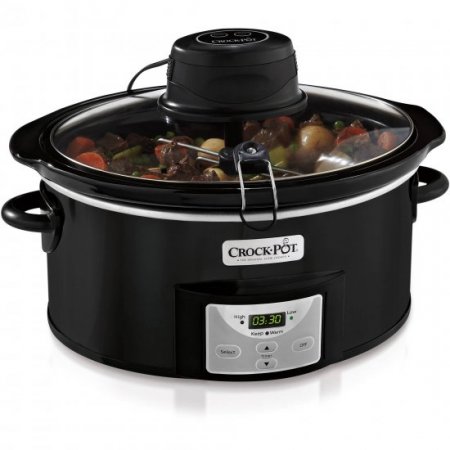 Crock-Pot Stir Automatic Stirring Slow Cooker, 6-Quart, Black