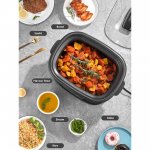 AICOOK 1500W 10 in 1 Multi Use Slow Cooker, 6Qt Nonstick Pot, Steamer, Digital Timer