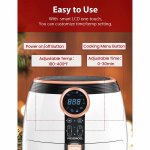 Rozmoz 5.2 Quart Airfryer Oven, 1400W 8-in-1 Electric Hot Air Fryers Oven Oilless Cooker with Digital LCD Screen, Rapid Frying, Nonstick Basket , 100 Recipes