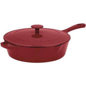 Cuisinart Chef'S Classic Enameled Cast Iron 12" (4.5 Qt.) Chicken Fryer-Cardinal Red