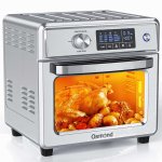 OSMOND 22 QT 16 in 1 Air Fryer Toaster Oven Combo, 1700W Air Convection Oven with LCD, Airfryer Oven Oil Less & Stainless Steel with 5 Accessories Easy to Clean