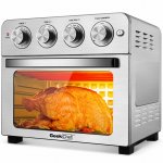Geek Chef Air Fryer Toaster Oven, 6 Slice 24.5 Quart Convection Airfryer Countertop, Silver