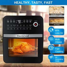 OSMOND Air Fryer Oven, 16 in 1 12L/12.6 QT Toaster Oven Combo Convection Oven with LCD for Roaster Air Fryer Gift for Family Friends 1700W