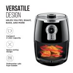 Chefman TurboFry Air Fryer w/ Adjustable Temp Control, Black, 2 Quart