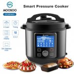 MOOSOO Pressure Cooker , 6 Quart 1000W Stainless Steel Electric Pressure Cooker with LED Digital Touchscreen MP40
