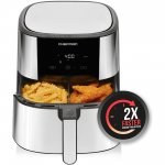 Chefman TurboFry Stainless Steel Air Fryer With Basket Divider, 8 Quart
