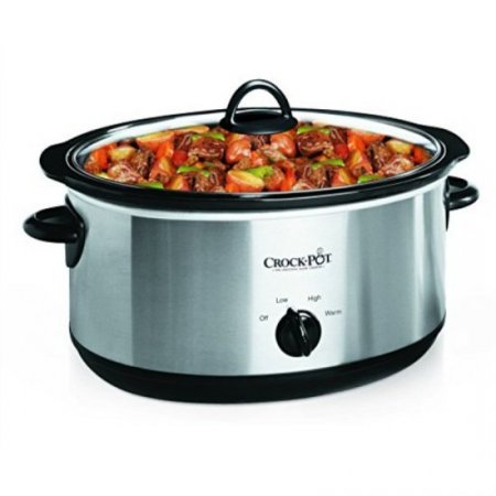 Crock-Pot SCV700SS Stainless Steel 7-Quart Oval Manual Slow Cooker, 7 Quart