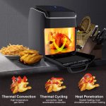 Moosoo Air Fryer With Dehydrator 12.7Qt Large Air Fryer Oven 8-In-1, 1700W Quick Healthy Oilless Air Frying With Overheating Protection & Digital LCD Display MA70