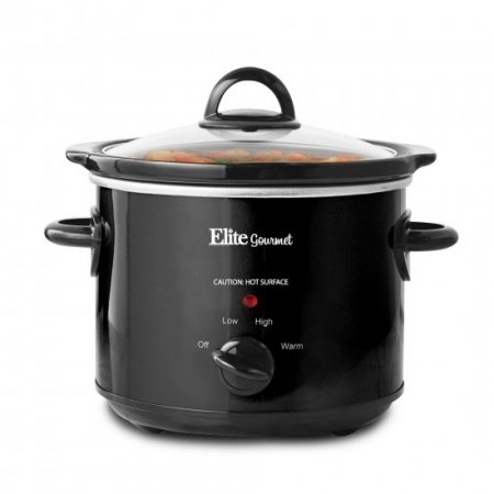 Elite Gourmet MST-350B 3-Quart Slow Cooker, Black