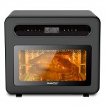 Geek Chef Steam Air Fryer Toaster Oven Combo,26 QT Convection Oven Countertop Oven with 50 Cooking Presets,Roast,Broil,Steam,Dehydrate, Oil-Free with 6 Slice Toast,Black Stainless Steel