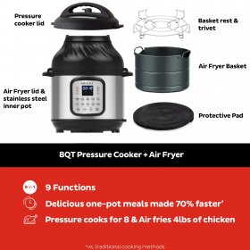 Instant Pot 8 Quart Crisp Multi-Cooker + Air Fryer, 9-in-1: Pressure Cook, Steam, Slow Cook, Saut