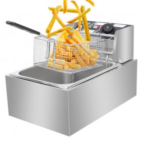 Ktaxon 6L Commercial, Home Deep Fryer with Basket Strainer Perfect for Chicken, Shrimp, French Fries and More Removable