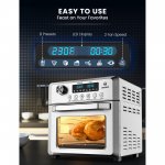 MOOSOO 19 Quart Air Fryer Oven 8-in-1 Toaster Oven with LED Digital Touchscreen, Dehydrator & Bake