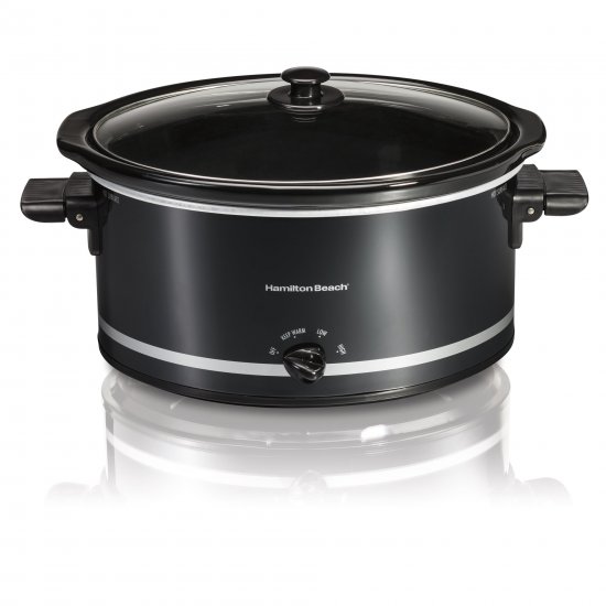 Hamilton Beach Slow Cooker, Extra-Large Capacity, Serves 10+, 8 Quarts, Black, 33185