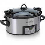 Crock-Pot SCCPVL610-S-A 6-Quart Cook & Carry Programmable Slow Cooker with Digital Timer, Stainless Steel