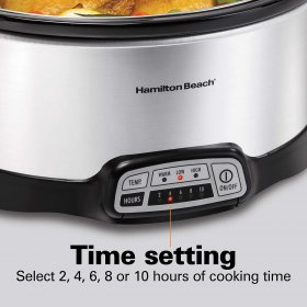 Hamilton Beach 7-Quart Programmable Slow Cooker With Flexible Easy Programming, Dishwasher-Safe Crock & Lid, Silver (33473) NEW