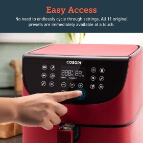 COSORI Air Fryer(100 Recipes),5.8QT Electric Hot Air Fryers Oven Oilless Cooker,11 Presets,Preheat& Shake Reminder, LED Touch Digital Screen,Nonstick Basket,2-Year Warranty,1700W,Red