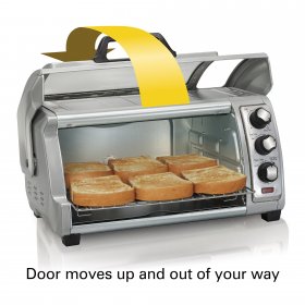 Hamilton Beach 31127 Easy Reach Toaster Oven with Roll-Top Door, Silver