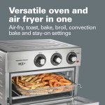 Hamilton Beach Air Fryer Countertop Toaster Oven, 6 Cooking Functions, Classic Silver Finish, 31225