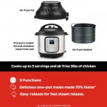 Instant Pot 6 Quart Duo Crisp + Air Fryer 9-in-1 Roast, Bake, Dehydrate, Slow Cook, Rice Cooker, and more