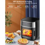 MOOSOO 12.6 Qt Air Fryer Oil-Less Air Fryer Oven with Touchscreen and Air Fryer Cookbook, Black