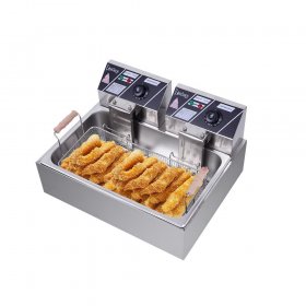 Ktaxon 23.26Qt 5000W Large Commercial, Home Deep Fryer Stainless Steel Single Basket Electric Machine