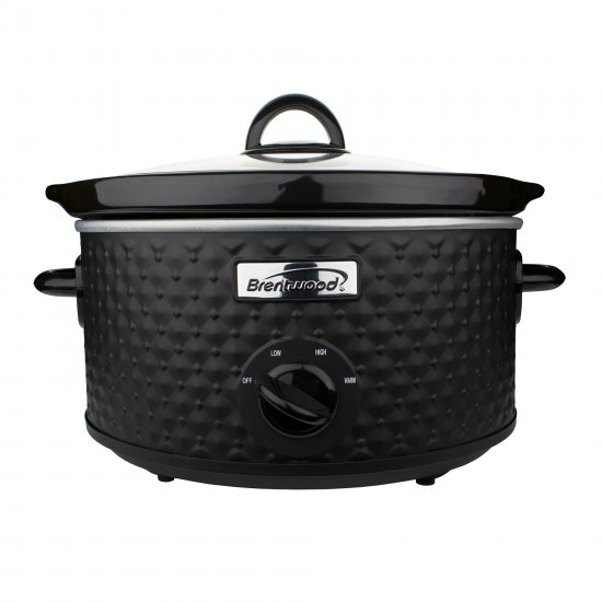 Btwd 3.5 Quart Diamond Pattern Slow Cooker in Black