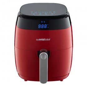 GoWISE USA 5-Quart 8-in-1 Touchscreen Air Fryer (Red), GW22826 + 50 Recipes For your Air Fryer Book