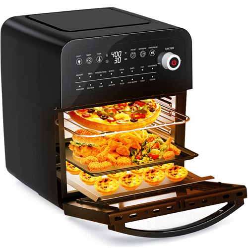 OSMOND 16-in-1 Air Fryer Toaster Oven | 12.6QT Multi-function Toaster Oven| Intelligent Oil-Free and Stainless Stee with LCD for Home Kictchen